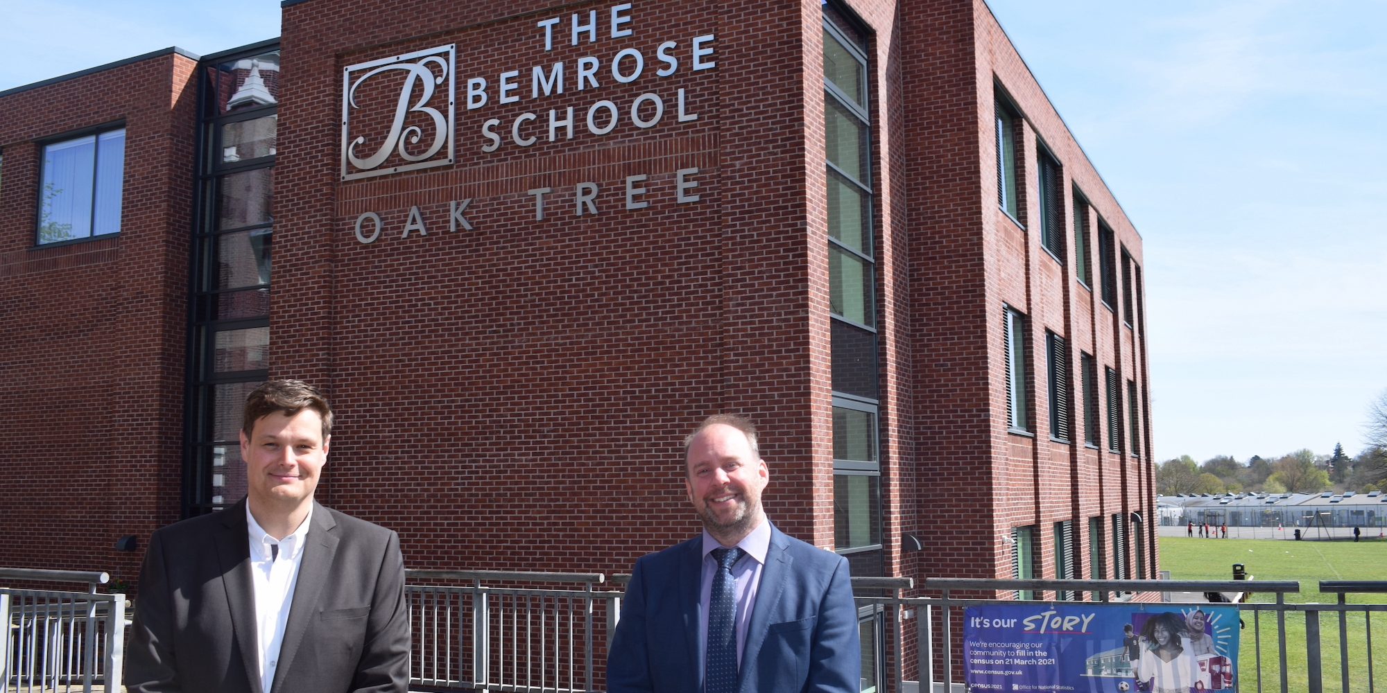 L-R Mark Fryers with James Dachtler from Bemrose School launch school transition software